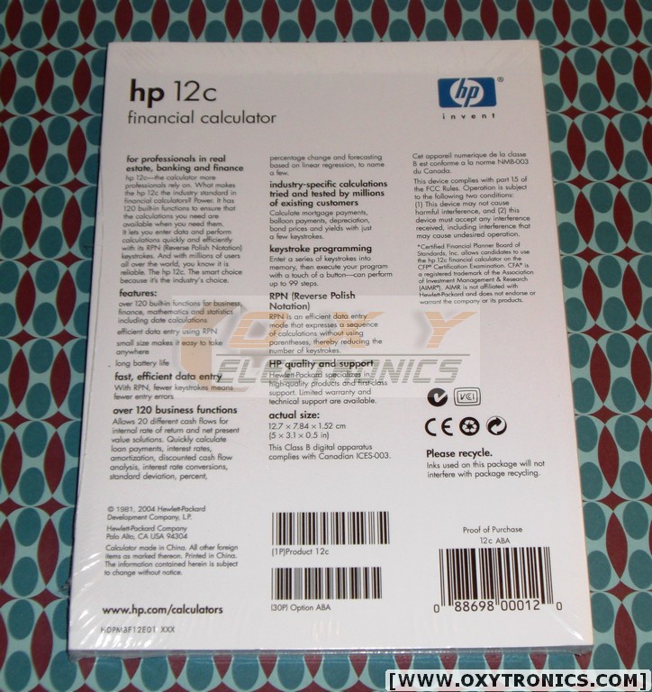 HP 12C Calculator User's Guide Manual HP OEM New | eBay