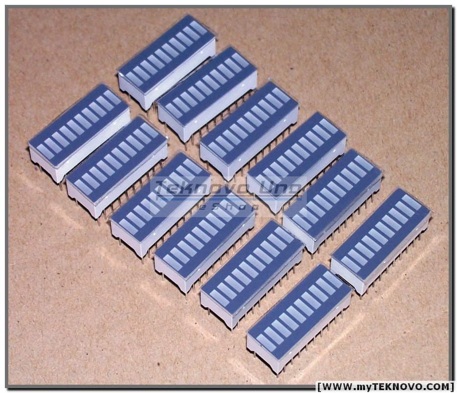 USA 10x ULTRA GREEN LED Bargraph Array 10-Segs 200 mcd Super Bright Intensity